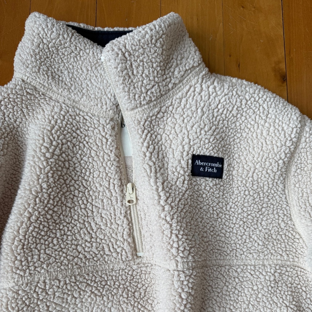 Boys Abercrombie kids Sherpa quarter zip fleece